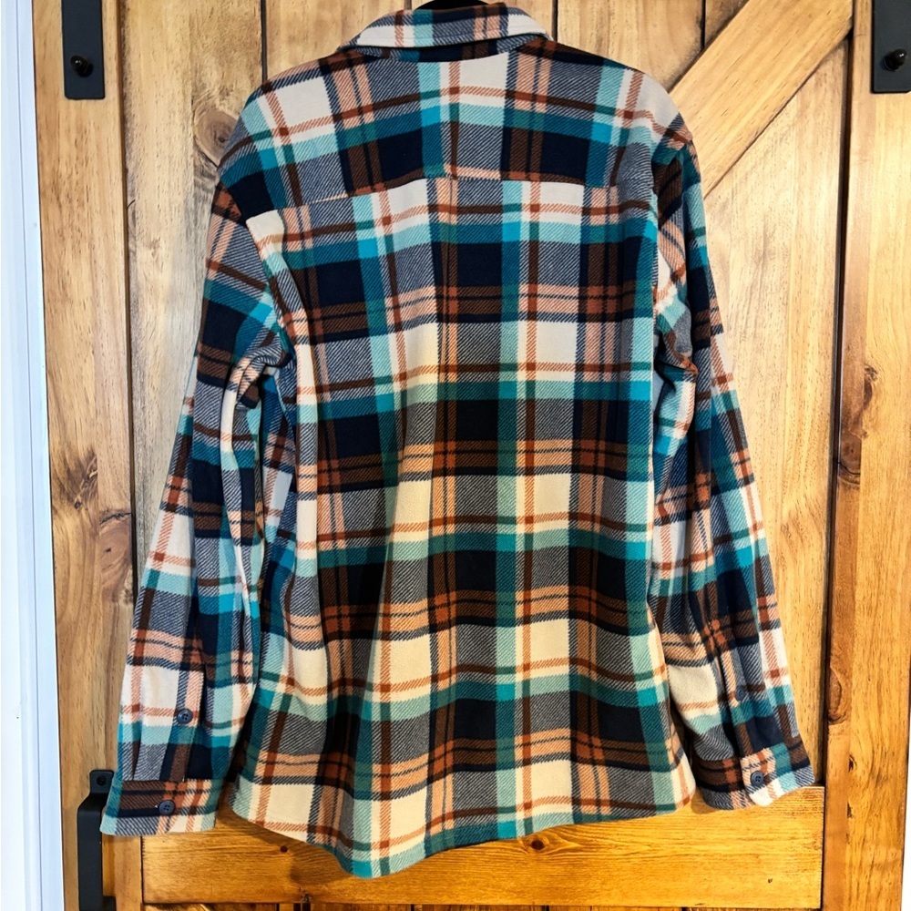 Eddie Bauer Men’s Fleece Plaid Button Up Shirt
 - Size Large - Picture 2 of 5